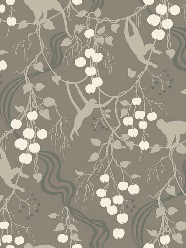 Linden Jungle Canopy wallpaper in stone color - pattern number 4147-80011 - by A Street Prints in the Haberdashery collection