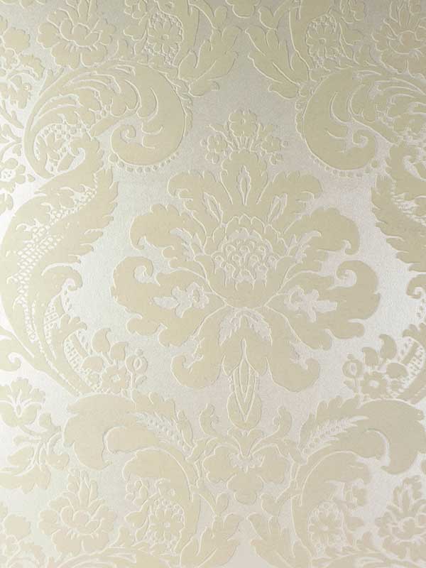 Shadow Flocked Damask wallpaper in cream color - pattern number 4147-87390 - by A Street Prints in the Haberdashery collection