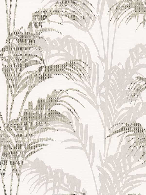 Rattan Palm wallpaper in silver color - pattern number 4168-17737 - by Advantage in the Kitchen and Bath 2 collection