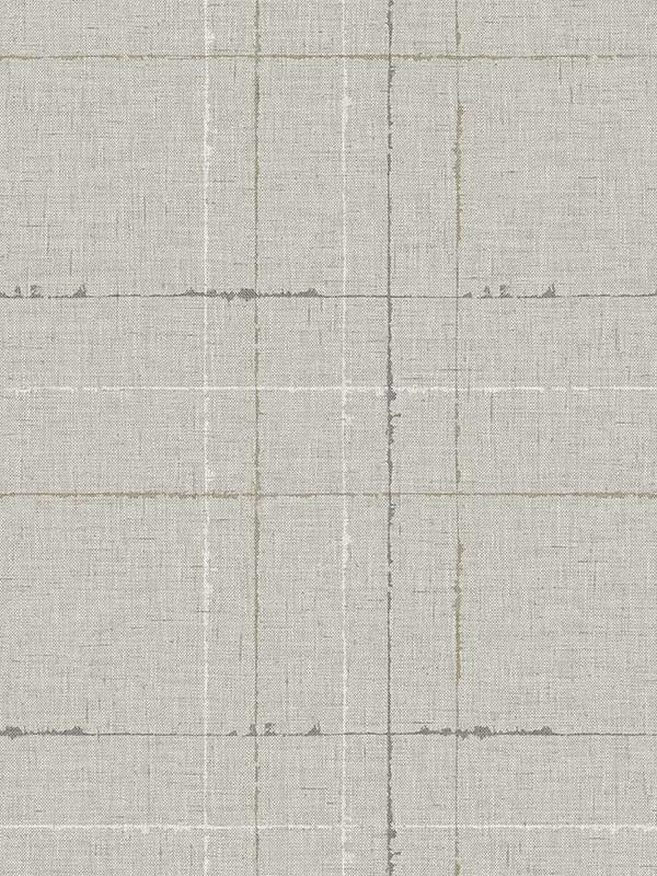 Gorton Plaid wallpaper in pebble color - pattern number TH90108 - by Seabrook in the Fibers and Threads collection