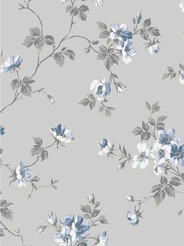 Charlotta wallpaper in cornwall blue color - pattern number WDR1020.WT.0 - by Winfield Thybony in the Archival Wallpaper Collection collection