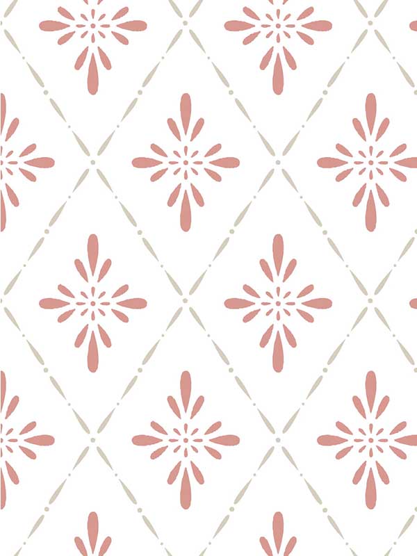 Trelliage wallpaper in sienna color - pattern number WDR1058.WT.0 - by Winfield Thybony in the Archival Wallpaper Collection collection