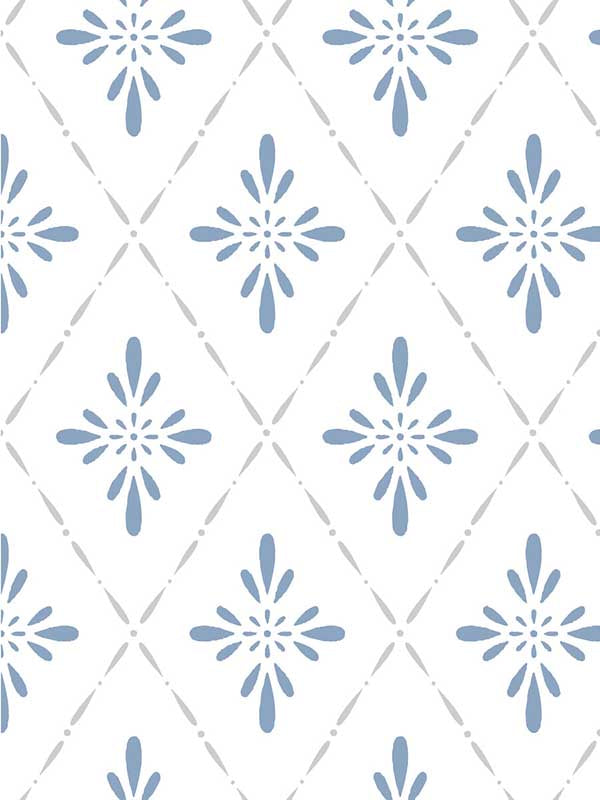 Trelliage wallpaper in blue color - pattern number WDR1059.WT.0 - by Winfield Thybony in the Archival Wallpaper Collection collection