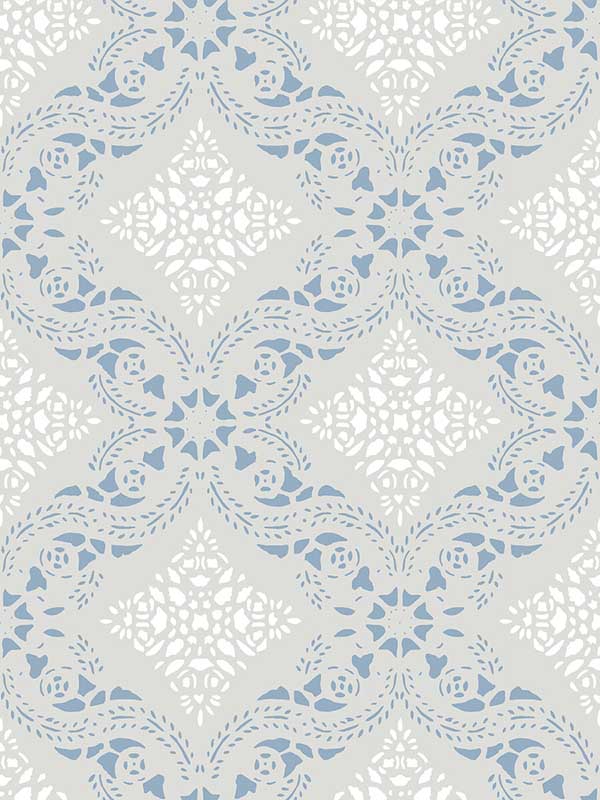 Morrissey wallpaper in cornwall blue color - pattern number WDR1063.WT.0 - by Winfield Thybony in the Archival Wallpaper Collection collection
