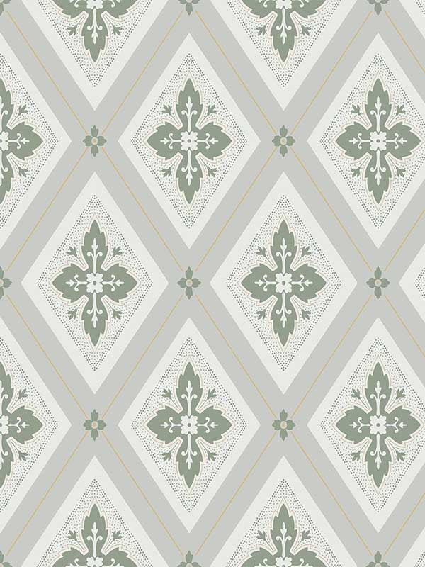 Lily wallpaper in laurel green color - pattern number WDR2019.WT.0 - by Winfield Thybony in the Historical Wallpaper Collection collection
