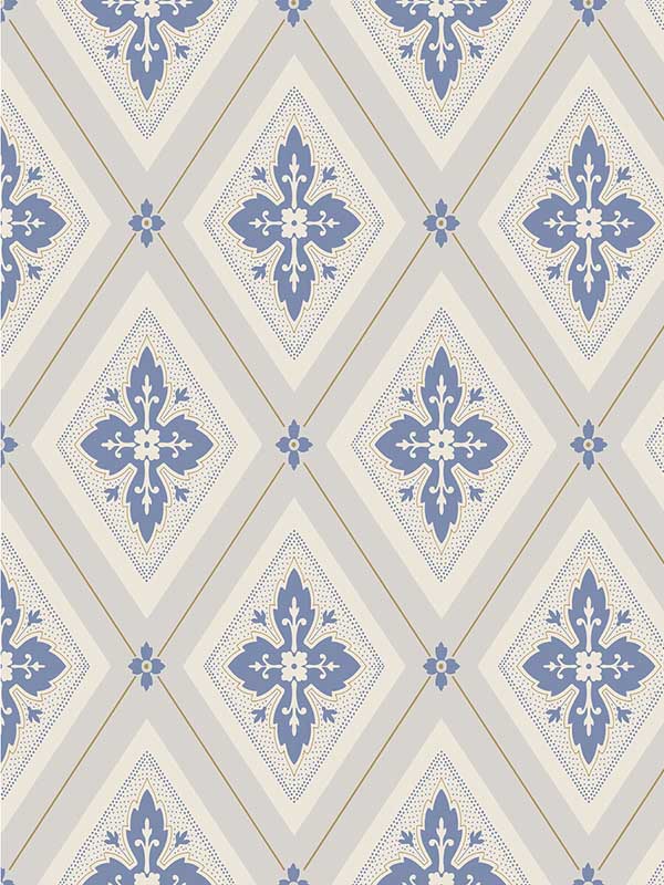Lily wallpaper in cornwall blue color - pattern number WDR2021.WT.0 - by Winfield Thybony in the Historical Wallpaper Collection collection