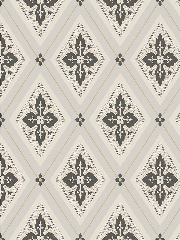 Lily wallpaper in black horizon color - pattern number WDR2022.WT.0 - by Winfield Thybony in the Historical Wallpaper Collection collection