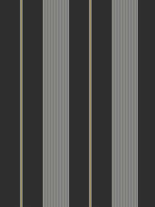 Oliver Stripe wallpaper in onyx color - pattern number WDR2034.WT.0 - by Winfield Thybony in the Historical Wallpaper Collection collection