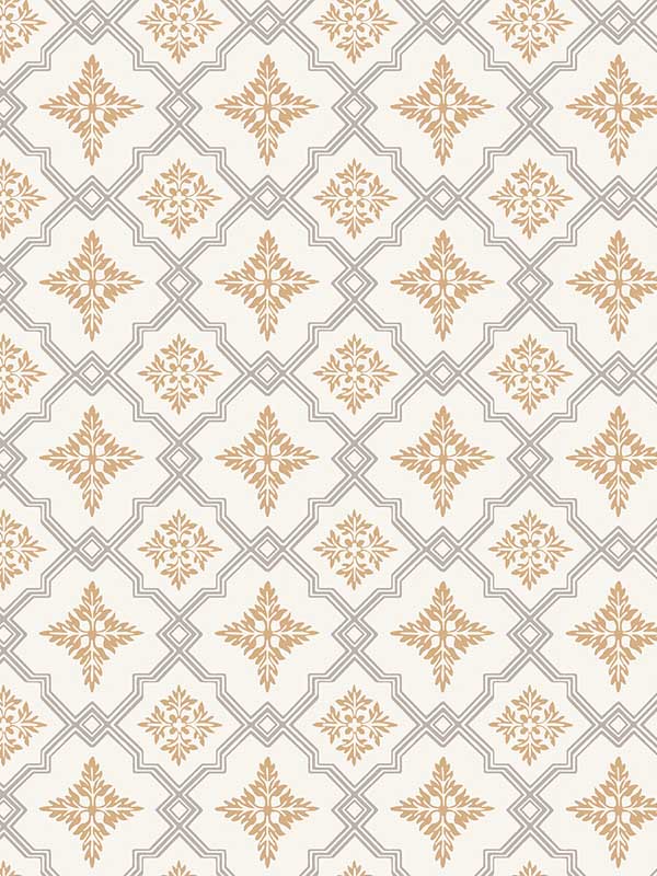 Gabriela wallpaper in saffron color - pattern number WDR2045.WT.0 - by Winfield Thybony in the Historical Wallpaper Collection collection