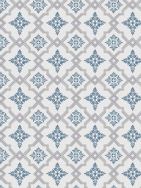 Gabriela wallpaper in cornwall blue color - pattern number WDR2047.WT.0 - by Winfield Thybony in the Historical Wallpaper Collection collection