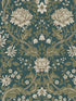 Honeysuckle Floral Prepasted fabric in teal and moss green color - pattern number EP10004 - by Seabrook in the Etten Prepasted Wallcovering collection