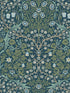 Victorian Garden Floral Prepasted fabric in prussian blue and moss green color - pattern number EP10102 - by Seabrook in the Etten Prepasted Wallcovering collection