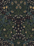 Victorian Garden Floral Prepasted fabric in midnight blue and evergreen color - pattern number EP10122 - by Seabrook in the Etten Prepasted Wallcovering collection