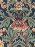 Primrose Garden Floral Prepasted fabric in denim blue and auburn color - pattern number EP10202 - by Seabrook in the Etten Prepasted Wallcovering collection