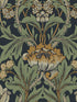Primrose Garden Floral Prepasted fabric in midnight blue and goldenrod color - pattern number EP10204 - by Seabrook in the Etten Prepasted Wallcovering collection