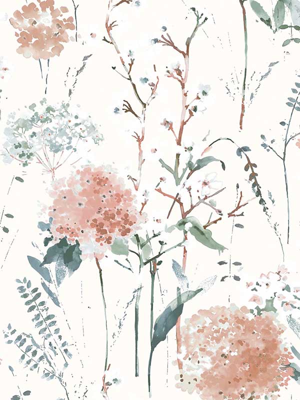 Pallington Bloom wallpaper in plaster pink color - pattern number 130104 - by Laura Ashley in the Laura Ashley Spring Summer 2025 Collection collection
