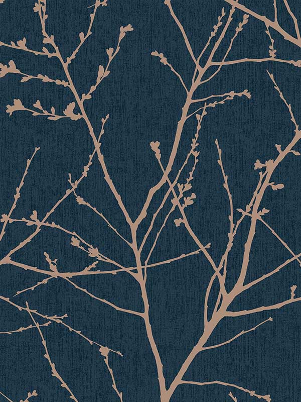 Transform Branches Peel and Stick fabric in navy color - pattern number 129714 - by Graham and Brown in the Transform Drop 3 Peel and Stick Wallpaper collection
