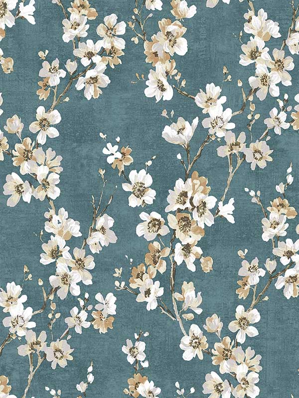 Blossom Reveries wallpaper in green color - pattern number VRAD04-725 - by Veer Decor in the Adele collection