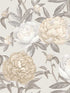 Peony Bloom fabric in beige color - pattern number VRAD07-375 - by Veer Decor in the Adele collection