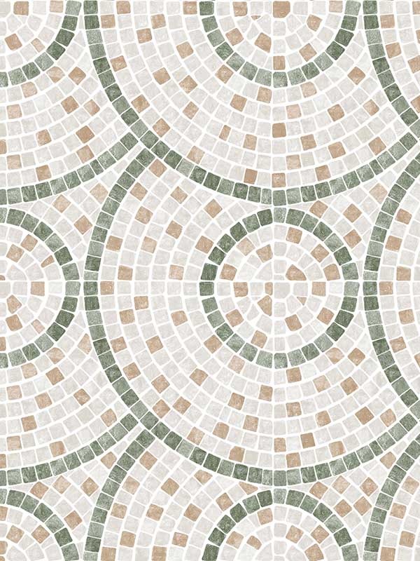 Mosaic Mirage fabric in green color - pattern number VRAR04-367 - by Veer Decor in the Artifice collection