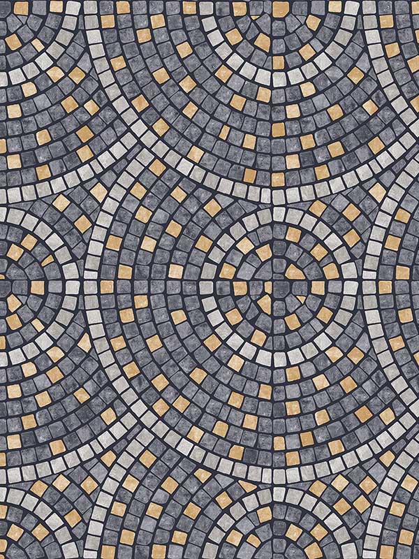 Mosaic Mirage fabric in black color - pattern number VRAR09-367 - by Veer Decor in the Artifice collection