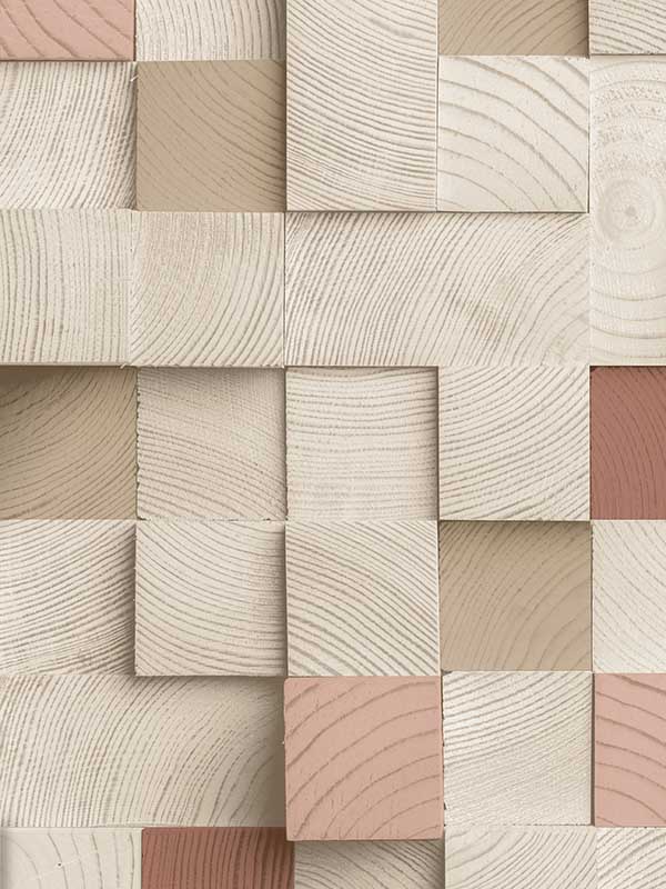 Wood Blocks Natural fabric in red color - pattern number VRAR10-108 - by Veer Decor in the Artifice collection