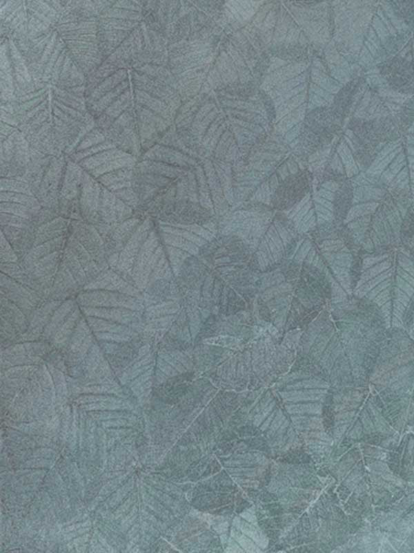 Luminous Leaf on Foil Ultra Fine Emboss wallpaper in turquoise color - pattern number VRBT01-896 - by Veer Decor in the Botanique collection