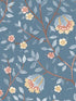 Vintage Botanical Blooms wallpaper in blue color - pattern number VRBT01-991 - by Veer Decor in the Botanique collection