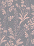 Wildflower Silhouettes fabric in black color - pattern number VRBT03-825 - by Veer Decor in the Botanique collection