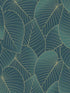 Graphic Leaves with Foil Accents wallpaper in dark green color - pattern number VRBT04-212 - by Veer Decor in the Botanique collection