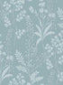 Wildflower Silhouettes fabric in turquoise color - pattern number VRBT04-825 - by Veer Decor in the Botanique collection