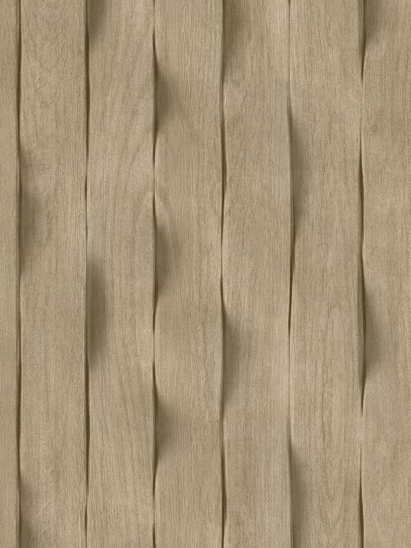 Wavy Wood Slat wallpaper in taupe color - pattern number VRBR08-657 - by Veer Decor in the Brut collection