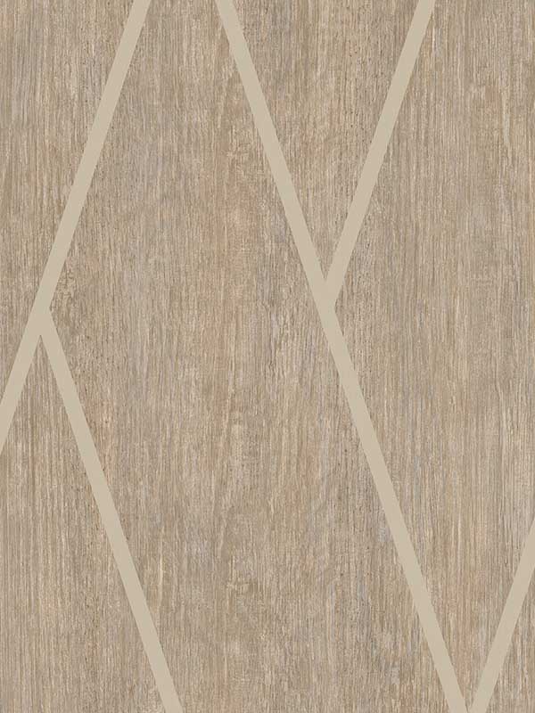 Chevron Woodgrain wallpaper in brown color - pattern number VRBR08-757 - by Veer Decor in the Brut collection