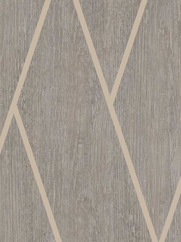 Chevron Woodgrain wallpaper in taupe color - pattern number VRBR18-757 - by Veer Decor in the Brut collection