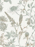 Botanical Print fabric in green color - pattern number VREL04-854 - by Veer Decor in the Elegance collection
