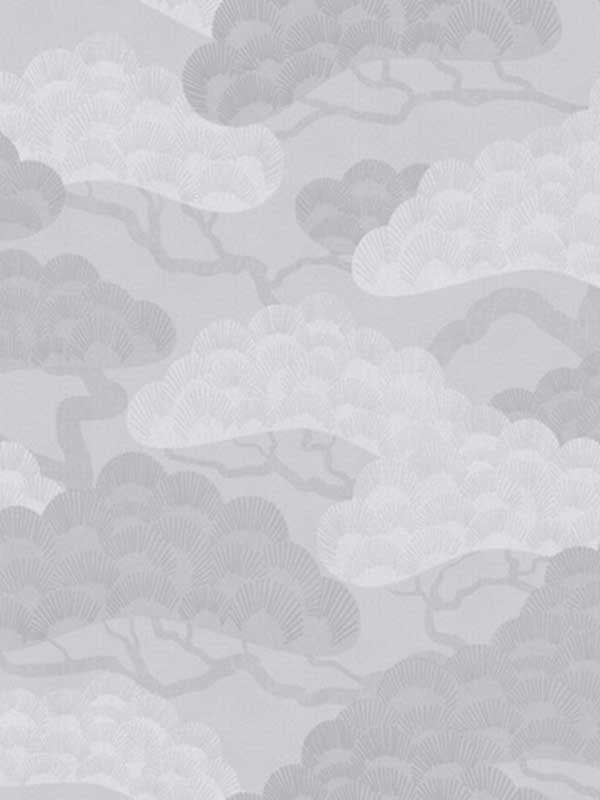 Bonsai Grove fabric in light gray color - pattern number VREL09-446 - by Veer Decor in the Elegance collection