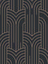 Arch Deco fabric in black color - pattern number VREL19-124 - by Veer Decor in the Elegance collection