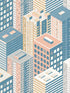 City Blocks fabric in peach color - pattern number VRLO05-705 - by Veer Decor in the Loft collection