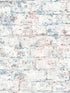 Distressed Bricks fabric in blue color - pattern number VRLO01-925 - by Veer Decor in the Loft collection