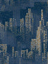 Matrix City Skyline fabric in blue color - pattern number VRLO01-364 - by Veer Decor in the Loft collection