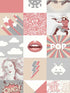 Pop Art Patchwork wallpaper in pink color - pattern number VRKG03-235 - by Veer Decor in the My Kingdom collection