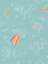 Space Adventures fabric in aqua color - pattern number VRKG04-863 - by Veer Decor in the My Kingdom collection
