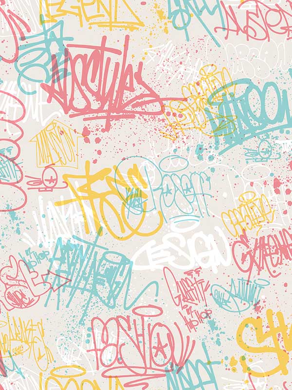 Graffiti wallpaper in multi color - pattern number VRKG10-315 - by Veer Decor in the My Kingdom collection