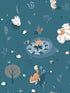 Woodland Friends fabric in blue color - pattern number VRKG11-313 - by Veer Decor in the My Kingdom collection