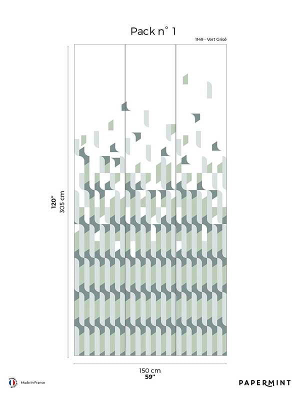 Alma Pack 1 mural in gray color - pattern number 8184-AB4-A - by Veer Decor in the Papermint Wall Murals collection
