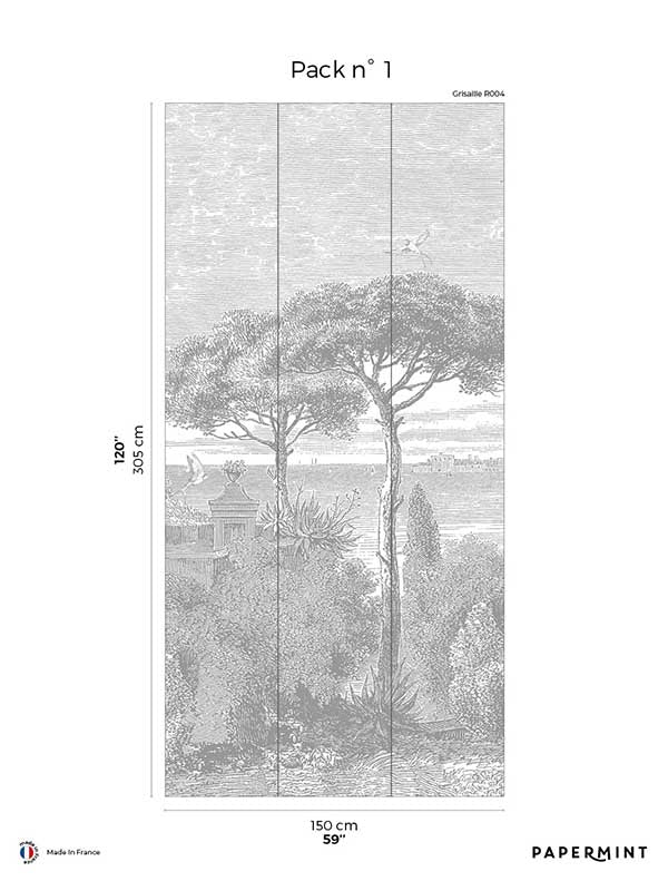 By the Sea Pack 1 mural in gray color - pattern number 8184-AE1-A - by Veer Decor in the Papermint Wall Murals collection