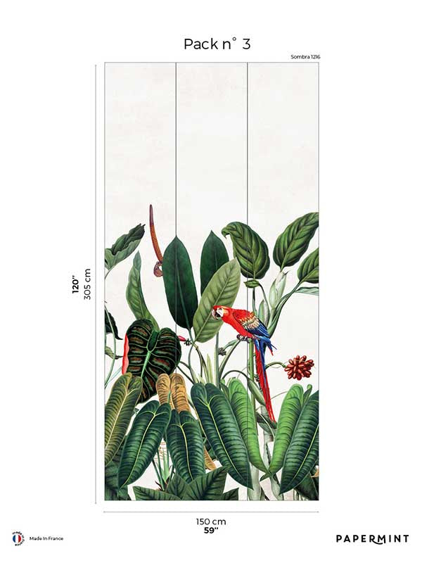 Borneo Pack 3 mural in green color - pattern number 8184-AG1-C - by Veer Decor in the Papermint Wall Murals collection