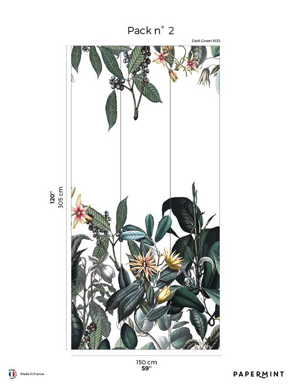 Cali Pack 2 mural in green color - pattern number 8184-AL1-B - by Veer Decor in the Papermint Wall Murals collection