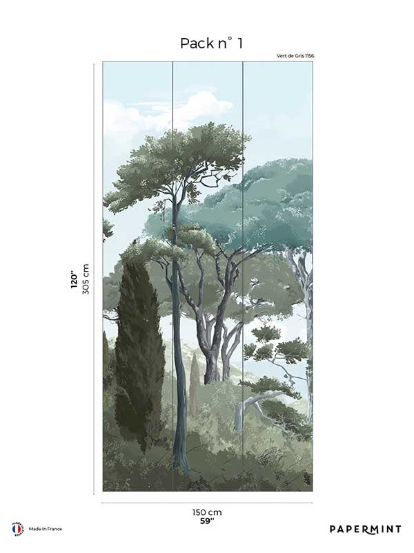 French Riviera Pack 1 fabric in gray color - pattern number 8184-AQ1-A - by Veer Decor in the Papermint Wall Murals collection