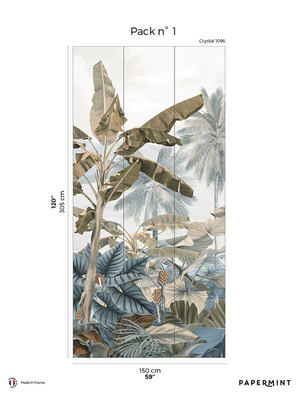 Exotic Pack 1 mural in white color - pattern number 8184-BA1-A - by Veer Decor in the Papermint Wall Murals collection